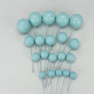 Tortendeko Kugeln | Mini Bälle Tortendeko Ballon | Kuchen Ball Topper | Deko Schaum Ball | Bälle Cake Topper 20 stück Babyblau